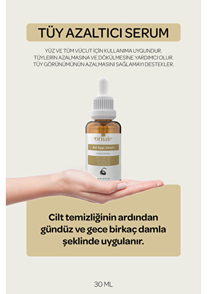 Karınca Yumurtası Yağlı Tüy Azaltıcı ve Dökücü Serum 30ML %5 Formic Acid  + %10 Aloe Vera