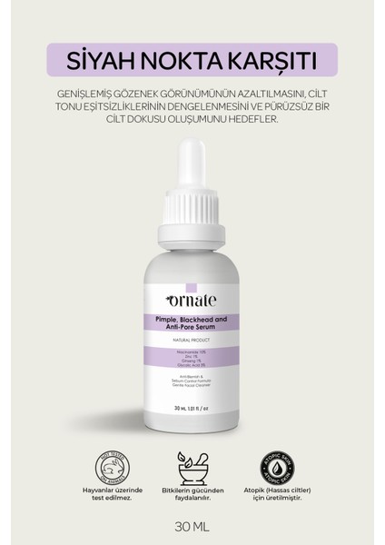 Oluşumunu ye Bakım Serumu Niacinamide 10%+Zınc Pca1% Glycolic Acid %3