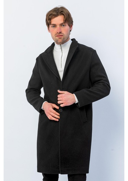 Erkek Regular Fit Düğmeli Cepli Kışlık Astarlı Klasik Uzun Kaşe Kaban fiyatları