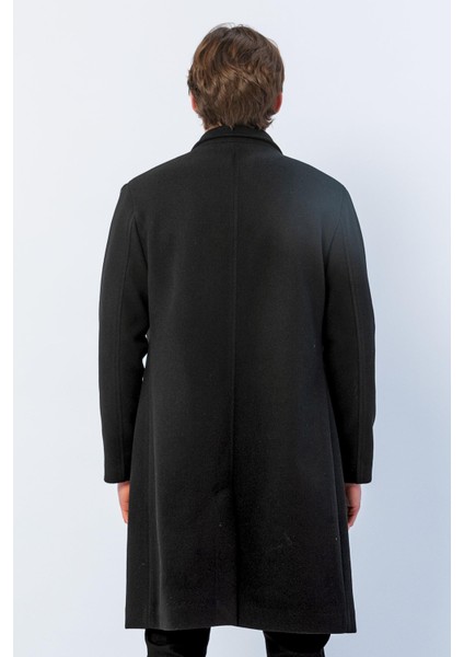 Erkek Regular Fit Düğmeli Cepli Kışlık Astarlı Klasik Uzun Kaşe Kaban fırsatları