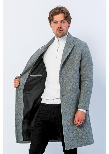 Erkek Regular Fit Düğmeli Cepli Kışlık Astarlı Klasik Uzun Kaşe Kaban fiyatları