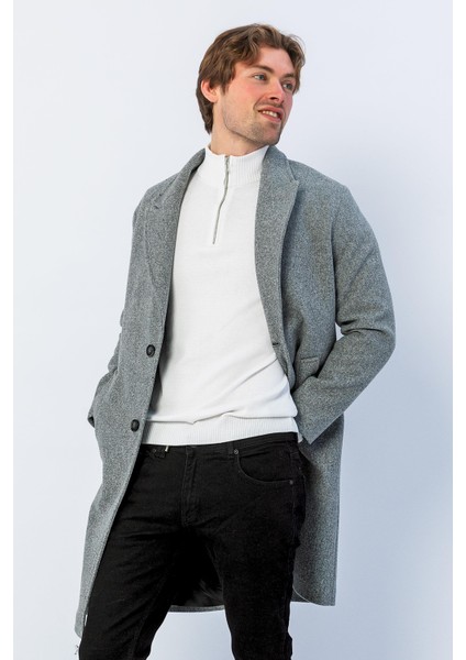 Erkek Regular Fit Düğmeli Cepli Kışlık Astarlı Klasik Uzun Kaşe Kaban modelleri