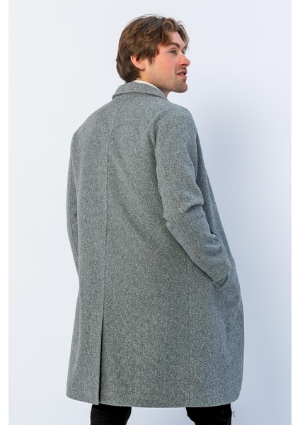 Erkek Regular Fit Düğmeli Cepli Kışlık Astarlı Klasik Uzun Kaşe Kaban fırsatları