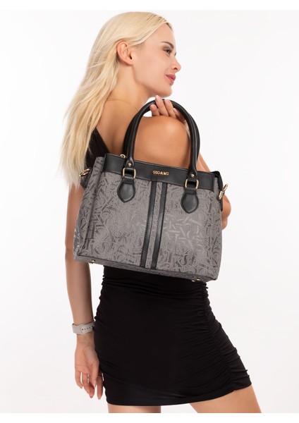 Elvin El ve Omuz Çantası Yazılı Gri indirimleri