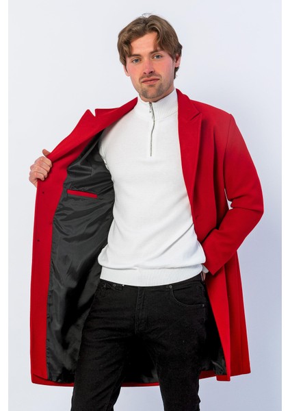 Erkek Regular Fit Düğmeli Cepli Kışlık Astarlı Klasik Uzun Kaşe Kaban fiyatları