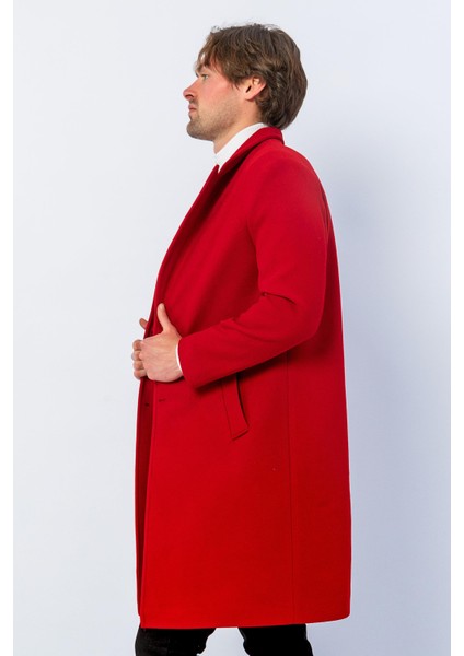 Erkek Regular Fit Düğmeli Cepli Kışlık Astarlı Klasik Uzun Kaşe Kaban fırsatları