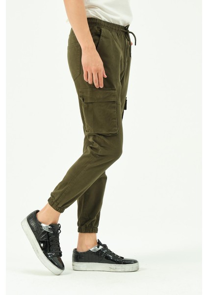 Erkek Dar Paça Beli ve Paçası Lastikli Kargo Cepli Pamuklu Jogger Spor Pantolon modelleri
