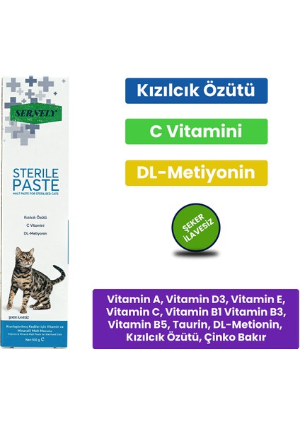 Sterile Paste 100GR ( Kısırlaştırılmış Kediler Için Vitamin ve Mineralli Malt Macunu )