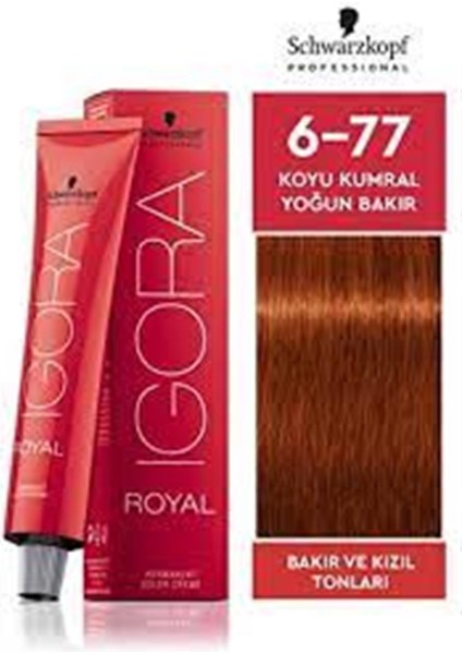 Igora Royal Saç Boyası 6-77 60 Ml Koyu Kumral-Yoğun Bakır