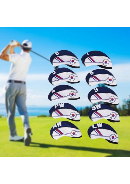 10PCS Golf Kulübü Kafa Kapağı Golf Demir Kapakları 4 5 6 7 8 9 Pw Aw Sw Lw Sleeve Çok Renkli 13X8X1.2CM (Yurt Dışından) fırsatları