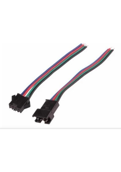 Sanec 2,5mm Jst Sm 4pin Siyah Seyyar Kablolu Konnektör Dişi Erkek Takım 30CM+30CM - 0,50MM - Çift Taraflı
