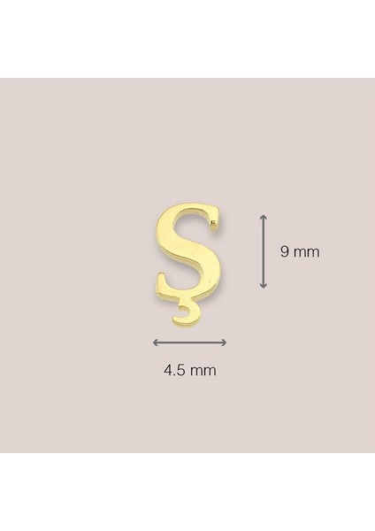 14 Ayar Altın Ş Harf Küpe 0,46 gr fırsatları