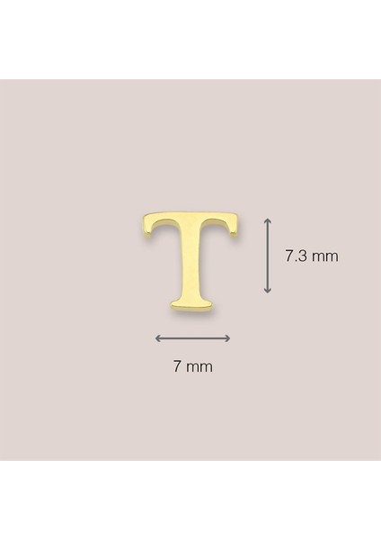 14 Ayar Altın T Harf Küpe 0,42 gr fırsatları