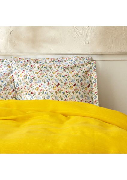 Noya %100 Pamuk Çift Kişilik Pike Takımı Sarı fırsatları