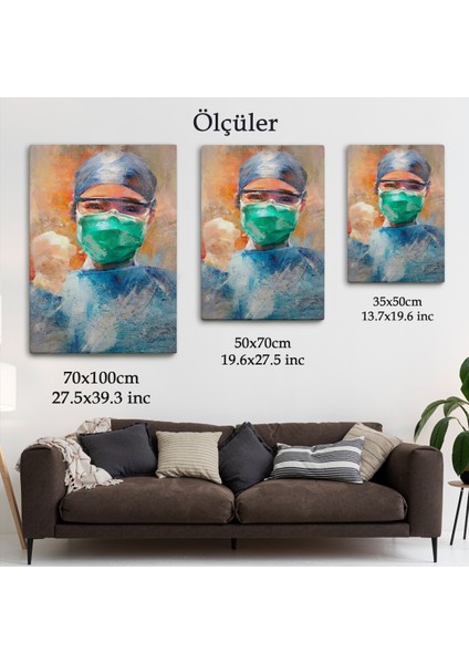 Dövüşen Soyut Hemşire Portresi, Tıbbi Soyut Kanvas TABLO-5246 fırsatları