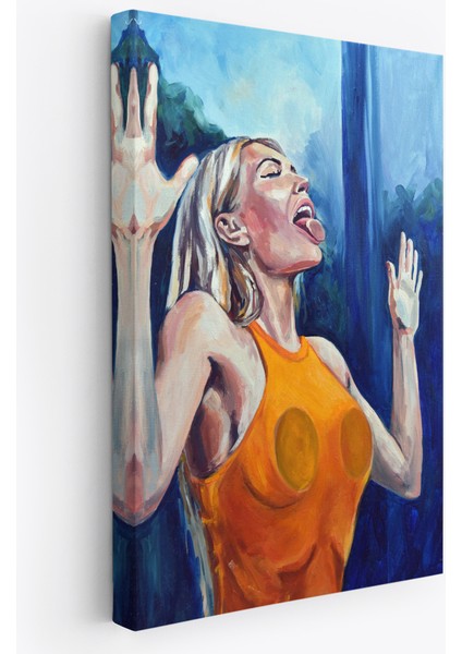 Camı Yalayan Kadın Kanvas TABLOSU-5130