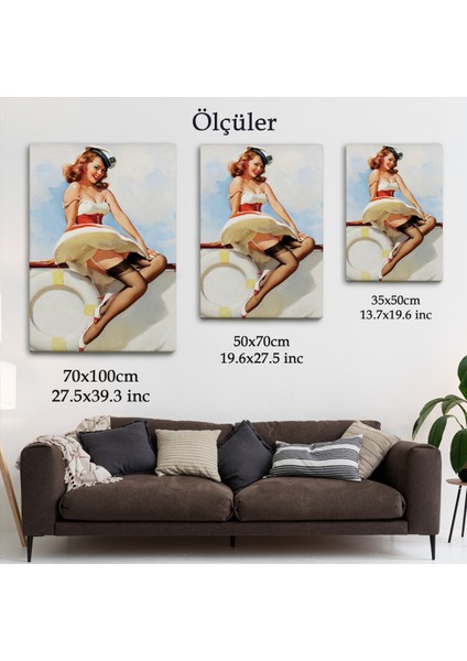 Denizci Kadın Dekoratif Duvar TABLOSU-6432 fırsatları