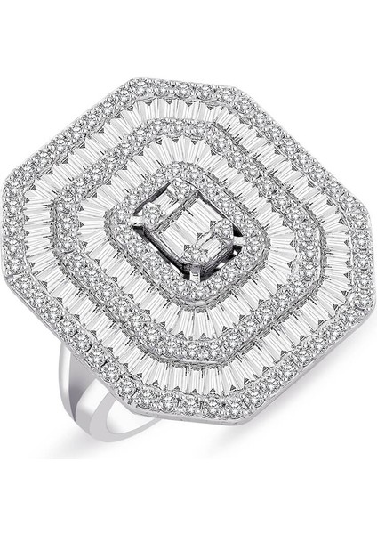 2.67 Ct Modern Tasarım Baget Kare Tektaş Yüzük