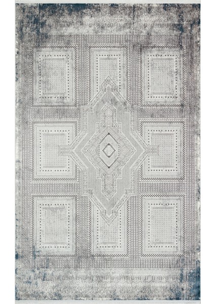 Passage Plz 02 Cream Navy Hav Toz Vermez Yumuşak Dokulu Sık Dokuma Modern Makine Dokuması Halı