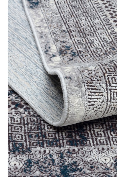 Passage Plz 02 Cream Navy Hav Toz Vermez Yumuşak Dokulu Sık Dokuma Modern Makine Dokuması Halı
