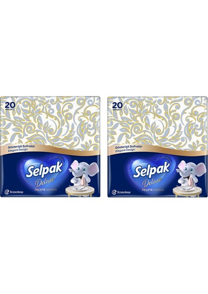 2 x Adet Kiraz Çiçeği 20'li Deluxe Peçete Gösterişli Sofralar Serisi