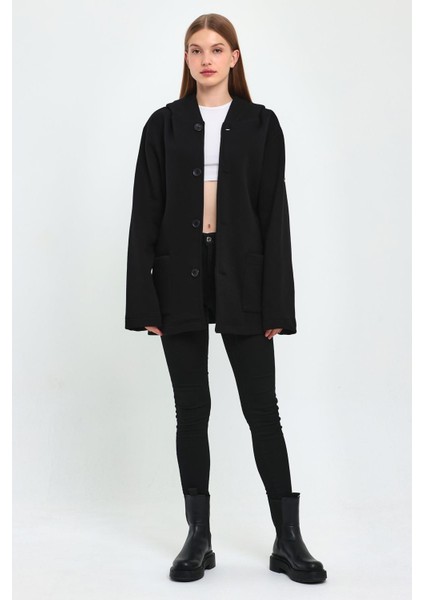 Kapüşonlu Oversize Hırka (E22-60700) modelleri