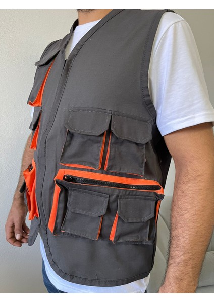 Çok Cepli Tasarım Yelek, Işçi Yeleği, Çok Cepli Yelek, Baba Yeleği, Mevsimlik Erkekyelek fırsatları