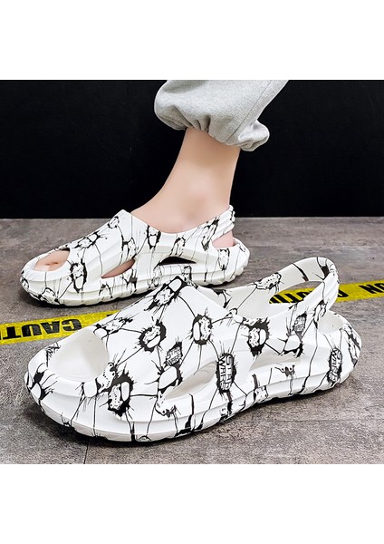 Yumuşak Tabanlı Sandalet Erkek Yaz Kaymaz Dış Moda Rahat Rahat Terlik Spor Erkek Plaj Ayakkabısı (Yurt Dışından)