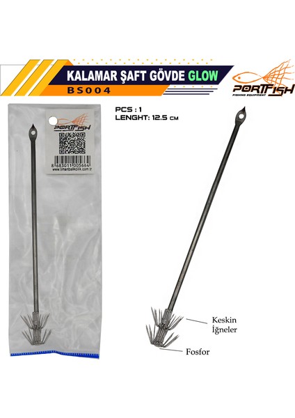 Kalamar Şaft Gövde Glow 12.5 cm