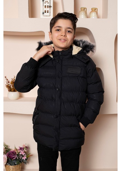 Kapşonlu Içi Yünlü Erkek Çocuk Şişme Mont indirimleri