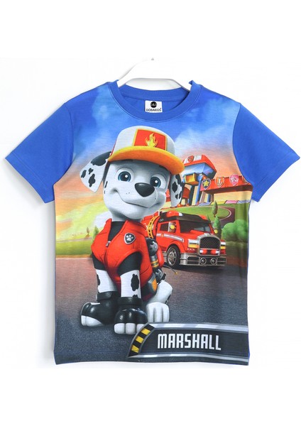 Erkek Çocuk Paw Patrol Marshall 3D Baskılı T-Shirt Saks 001-0001853