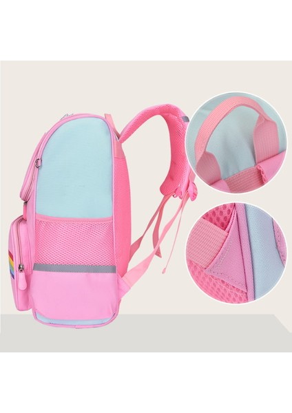 Pembe L Kalem Kutusu ile Ultra Hafif Açılır Kapanır Büyük Kapasiteli Kız Okul Çantası (Yurt Dışından)