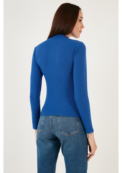 Fitilli Esnek Slim Fit Yarım Balıkçı Yaka Kazak Bayan Kazak 5865344 indirimleri