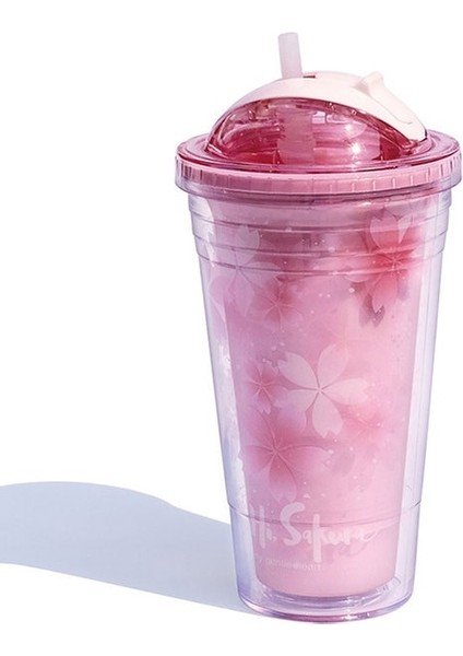 480ml Saman Yaratıcı Sevimli Kupa Sert Plastik Kız Için Su Şişeleri (Yurt Dışından)