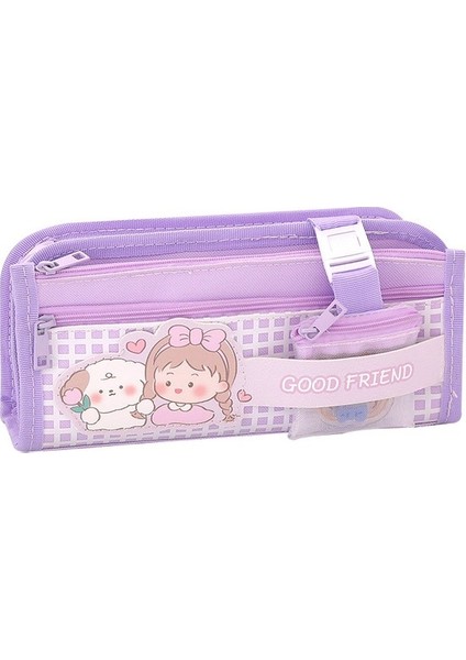 Büyük Kapasiteli Çok Fonksiyonlu Kalem Kutusu Depolama Kırtasiye Kutusu Çift Katmanlı Kalem Kutusu Kalem Çantası (Yurt Dışından)