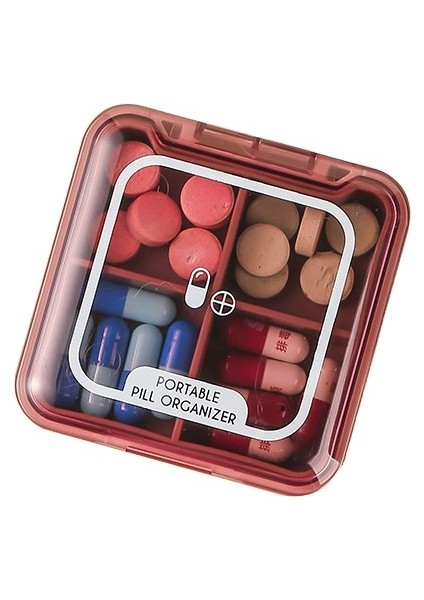 Mühürlü Mini Hap Kutusu Taşınabilir Alt Paket Hap Kutusu Taşıma Depolama Alt Hap Kutusu Ilaç Hap Kutusu (Yurt Dışından)