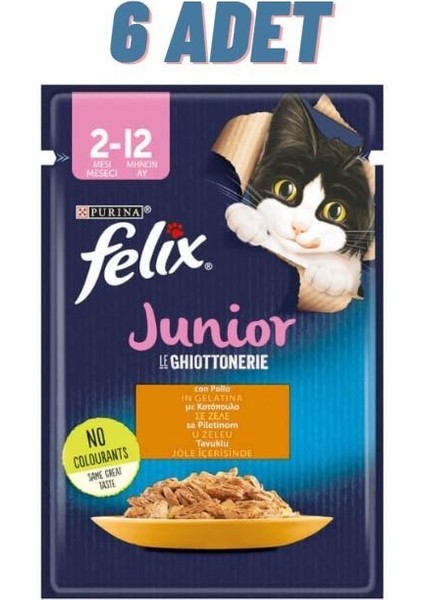 Tavuklu Junior Yavru Kedi Konservesi Pouch 6 x 85 gr