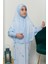 Çocuk Namaz Takımı Pratik Iki Parça Desenli Kollu Tak Çıkar Başörtülü Likralı Tesettür Elbise (6-12 Yaş) 901-0102 4