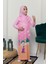 Çocuk Namaz Takımı Pratik Tek Parça Desenli Kollu Tak Çıkar Başörtülü Likralı Tesettür Elbise (6-12 Yaş) 925-0301 4