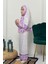 Çocuk Namaz Takımı Pratik Iki Parça Desenli Kollu Tak Çıkar Başörtülü Likralı Tesettür Elbise (6-12 Yaş) 901-0401 2