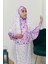 Çocuk Namaz Takımı Pratik Iki Parça Desenli Kollu Tak Çıkar Başörtülü Likralı Tesettür Elbise (6-12 Yaş) 901-0401 4