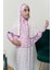 Çocuk Namaz Takımı Pratik Iki Parça Desenli Kollu Tak Çıkar Başörtülü Likralı Tesettür Elbise (6-12 Yaş) 901-0301 4
