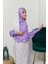 Çocuk Namaz Takımı Pratik Iki Parça Desenli Kollu Tak Çıkar Başörtülü Likralı Tesettür Elbise (6-12 Yaş) 901-0401 4