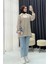 Dik Yaka Fermuarlı Çizgili Sweatshirt 2