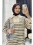 Dik Yaka Fermuarlı Çizgili Sweatshirt 4