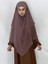 Üç Katlı Hazır Peçeli Sufle Khimar Şifon Esarp 4 Ipli Vizon Renk 1
