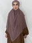 Üç Katlı Hazır Peçeli Sufle Khimar Şifon Esarp 4 Ipli Vizon Renk 5