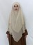 Üç Katlı Hazır Peçeli Sufle Khimar Şifon Esarp 4 Ipli Krem 1