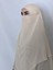 Üç Katlı Hazır Peçeli Sufle Khimar Şifon Esarp 4 Ipli Krem 2