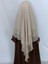 Üç Katlı Hazır Peçeli Sufle Khimar Şifon Esarp 4 Ipli Krem 3